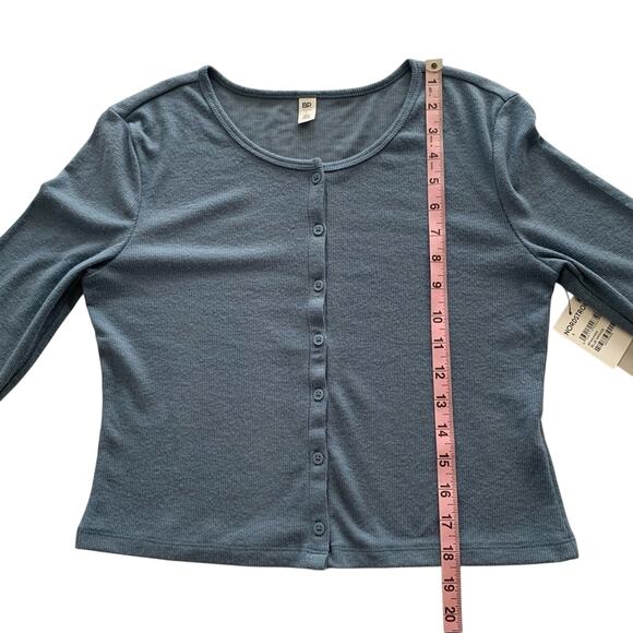 BP Nordstrom Blue Mirage Ribbed Long Sleeve Button Up Cardigan Women's Large - Picture 5 of 9